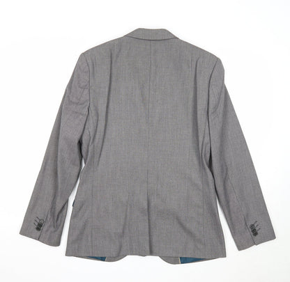 Mens UK Size 38 River Island Regular Grey Suit Jacket