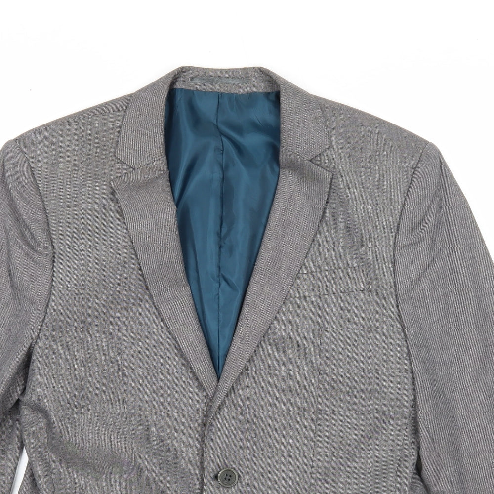 Mens UK Size 38 River Island Regular Grey Suit Jacket