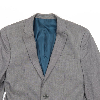 Mens UK Size 38 River Island Regular Grey Suit Jacket