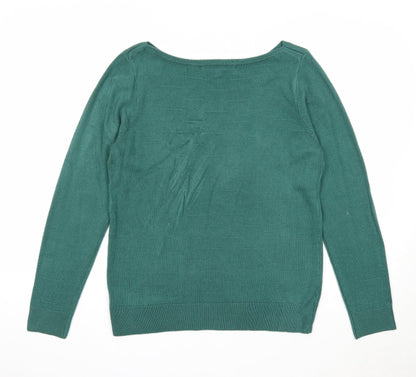 Womens UK Size M Vida Vi Green Pullover Jumper