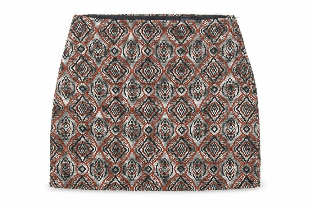 H&M Womens Multicoloured Geometric Polyester Bandage Skirt Size 8 Zip