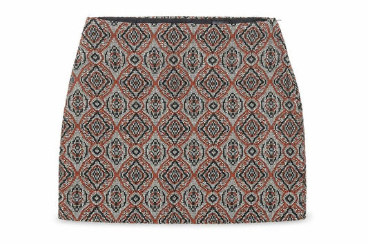 H&M Womens Multicoloured Geometric Polyester Bandage Skirt Size 8 Zip