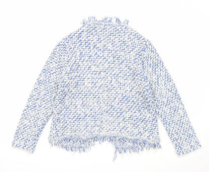 Hallhuber Womens Blue V-Neck Acrylic Cardigan Jumper Size XS