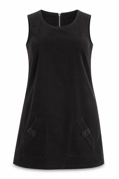 M&Co Womens Black Cotton A-Line Size 12 Round Neck Zip