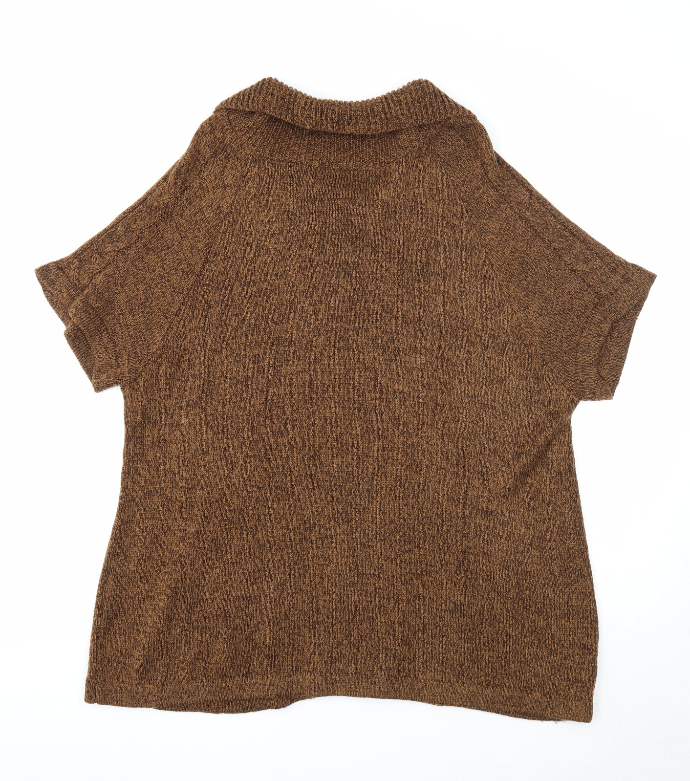 Miladys Womens Brown Collared Acrylic Cardigan Jumper Size 14