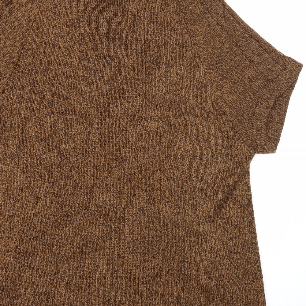 Miladys Womens Brown Collared Acrylic Cardigan Jumper Size 14