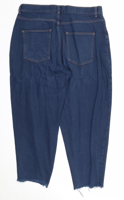 ASOS Womens Blue Cotton Straight Jeans Size 32 in L28 in Regular Zip