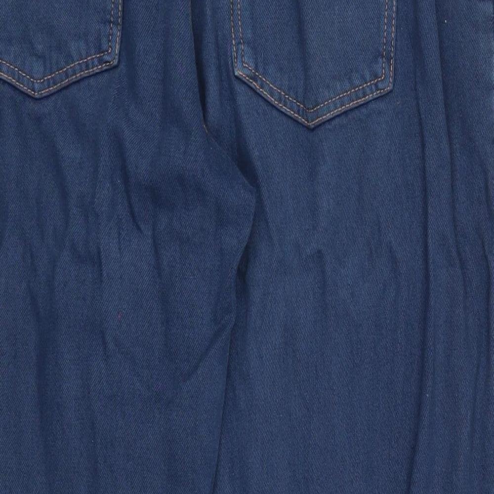 ASOS Womens Blue Cotton Straight Jeans Size 32 in L28 in Regular Zip