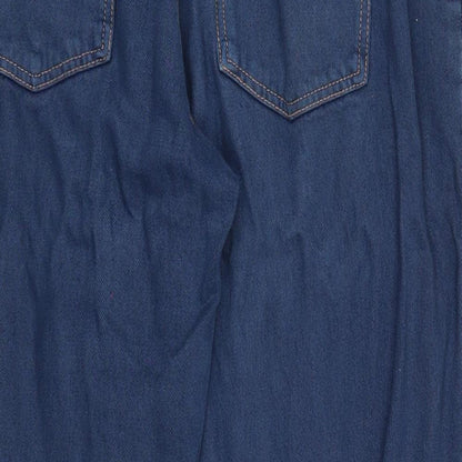 ASOS Womens Blue Cotton Straight Jeans Size 32 in L28 in Regular Zip