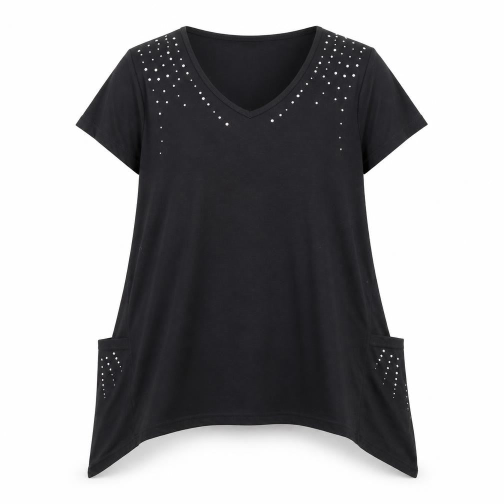 Womens UK Size 14 Being Casual Black Basic Blouse