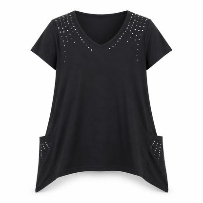 Womens UK Size 14 Being Casual Black Basic Blouse