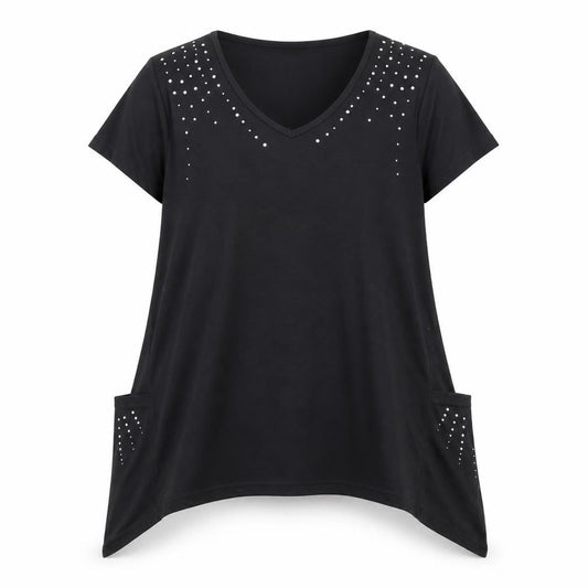 Womens UK Size 14 Being Casual Black Basic Blouse