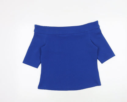Womens UK Size 14 South Blue Basic Blouse