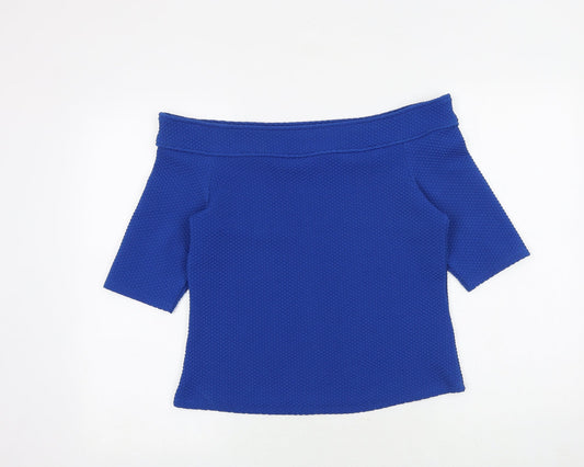 Womens UK Size 14 South Blue Basic Blouse