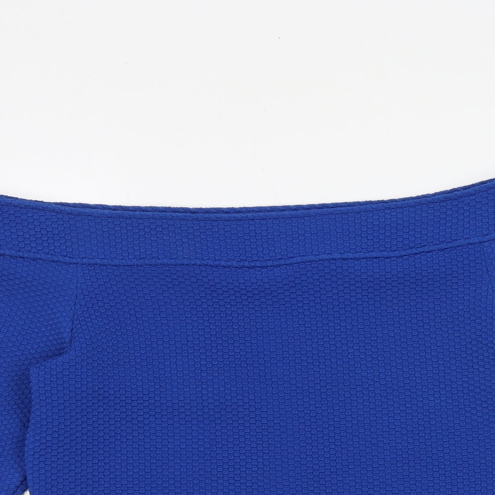 Womens UK Size 14 South Blue Basic Blouse