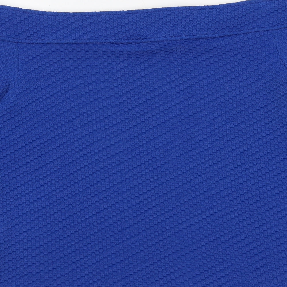 Womens UK Size 14 South Blue Basic Blouse