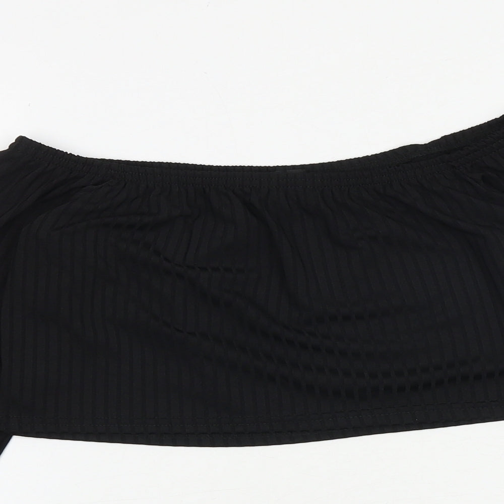 I SAW IT FIRST Womens Black Polyester Cropped Blouse Size S Off the Shoulder