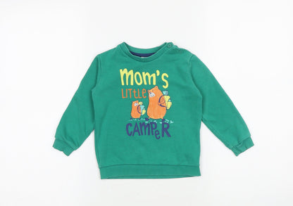 LC Waikiki Baby Green Cotton Pullover Jumper Size 12-18 Months Button - Mom's Little Camper