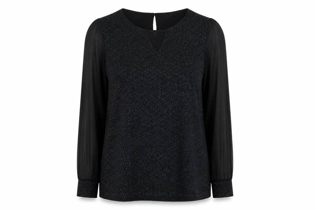 Womens UK Size 12 M&Co Black Basic Blouse