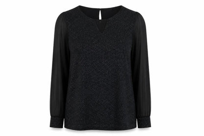 Womens UK Size 12 M&Co Black Basic Blouse
