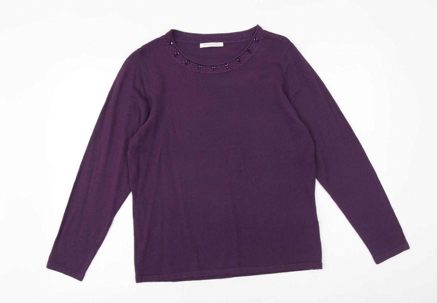 Womens UK Size L Anna rose Purple Pullover Jumper
