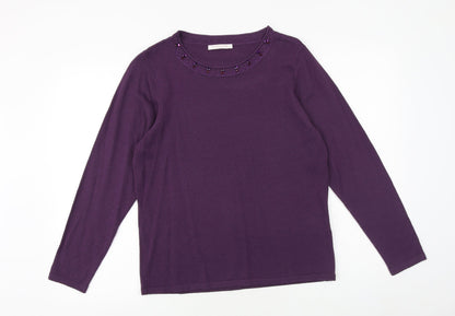 Womens UK Size L Anna rose Purple Pullover Jumper