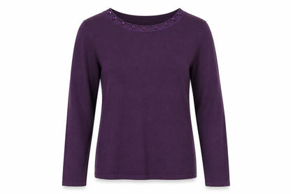 Womens UK Size L Anna rose Purple Pullover Jumper