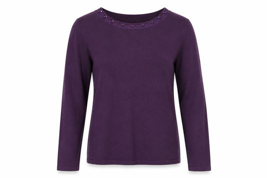 Womens UK Size L Anna rose Purple Pullover Jumper