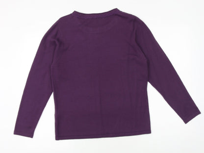 Womens UK Size L Anna rose Purple Pullover Jumper