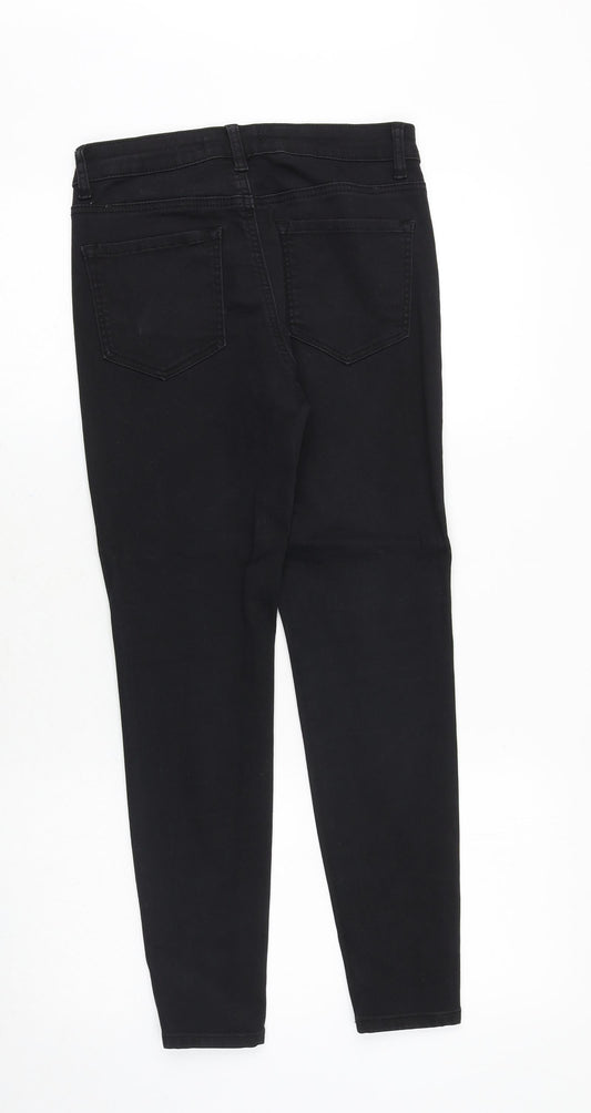 Denim & Co. Womens Black Cotton Skinny Jeans Size 10 Regular Zip
