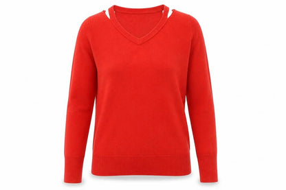 Womens UK Size S Papaya Red Pullover Jumper