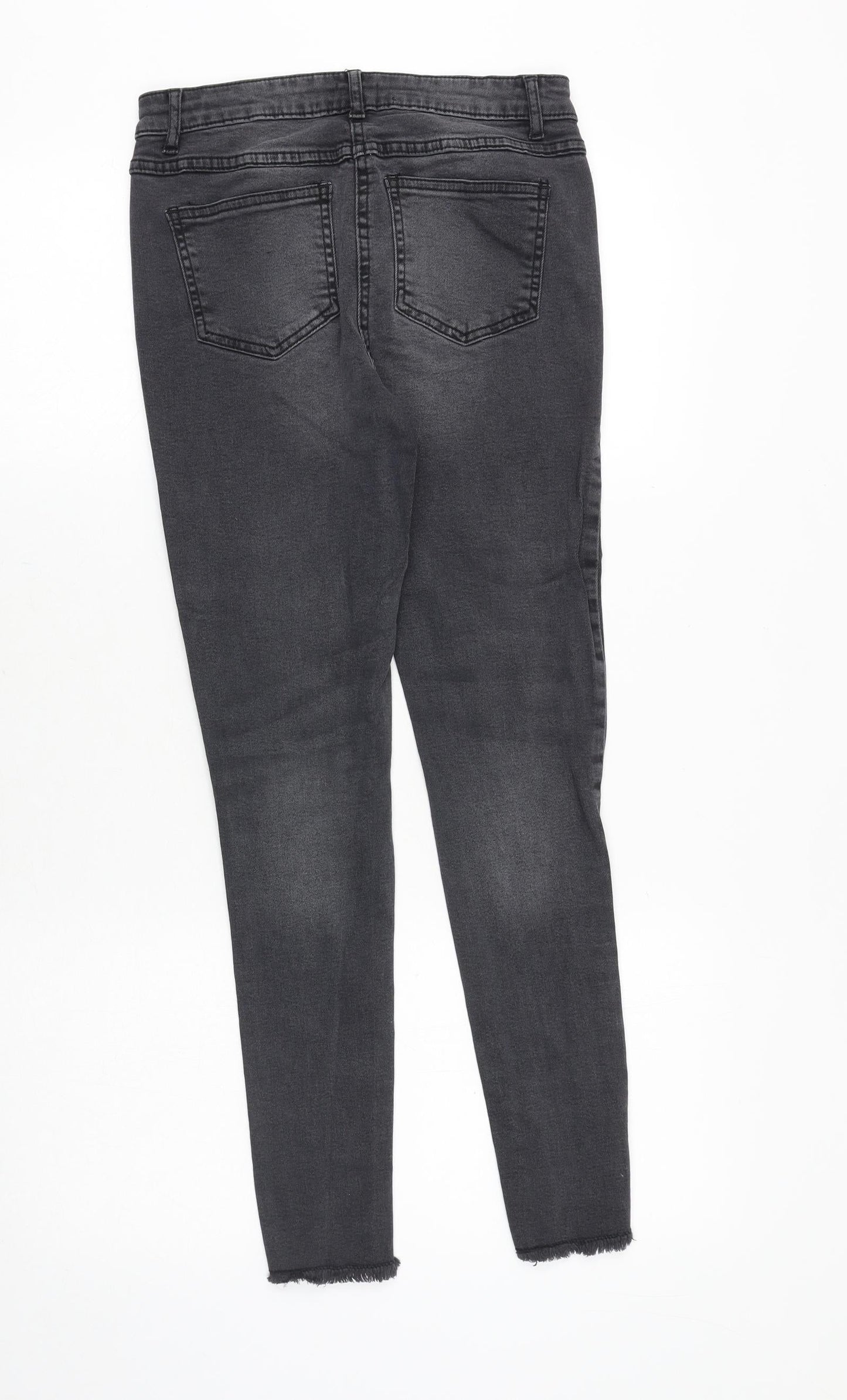 Missy Rose Womens Grey Cotton Skinny Jeans Size 8 Regular Zip