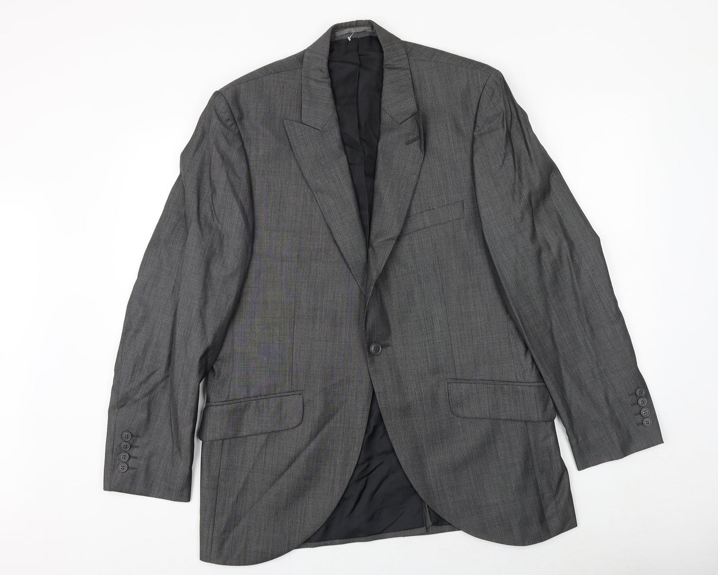 Wool&Silk Mens Grey Wool Jacket Suit Jacket Size 40 Regular