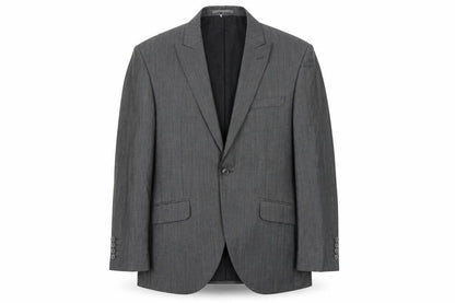 Wool&Silk Mens Grey Wool Jacket Suit Jacket Size 40 Regular