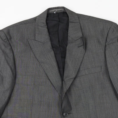 Wool&Silk Mens Grey Wool Jacket Suit Jacket Size 40 Regular