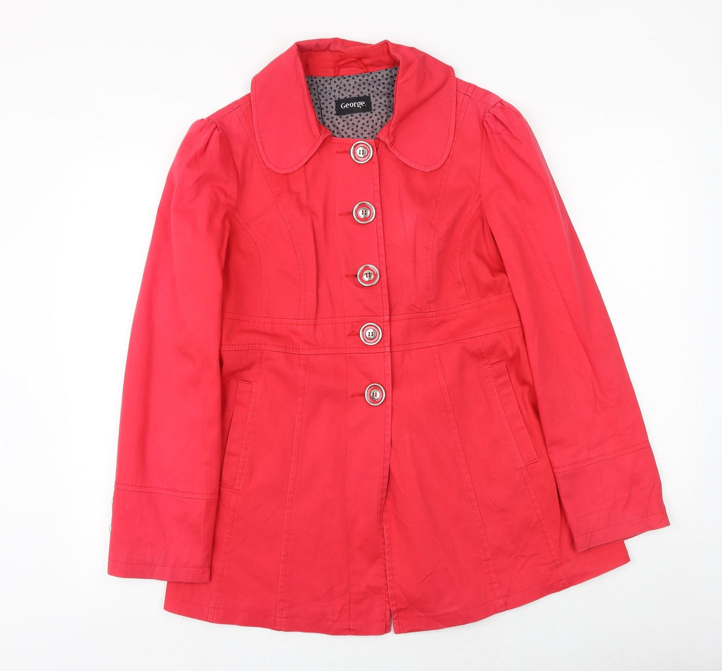 George Womens Red Jacket Size 12 Button
