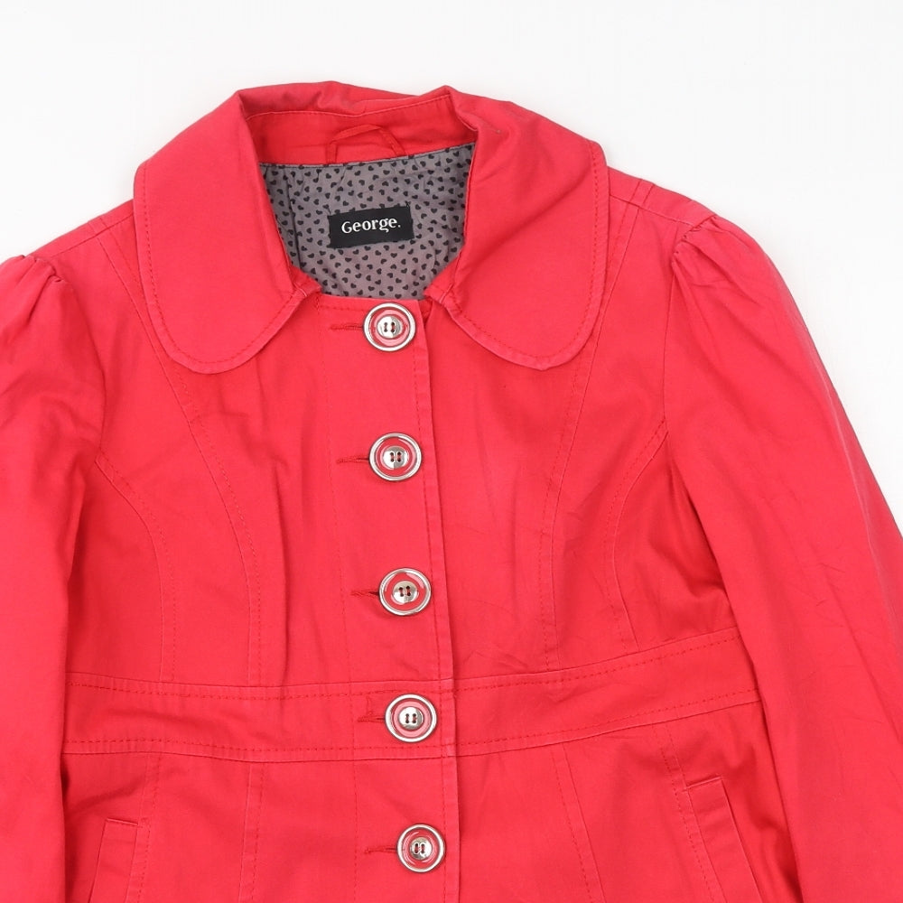George Womens Red Jacket Size 12 Button
