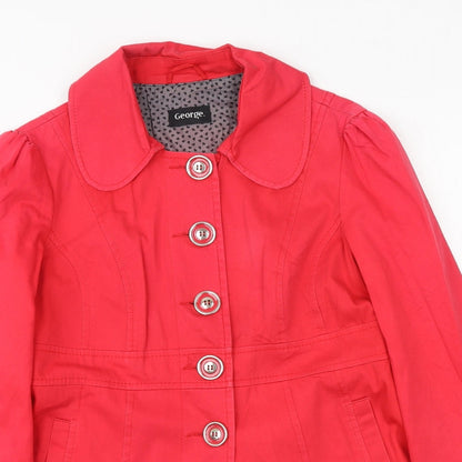 George Womens Red Jacket Size 12 Button