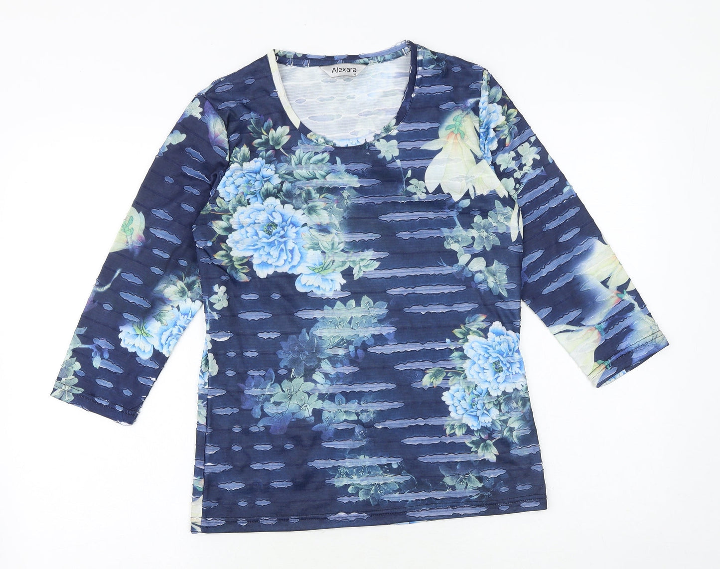 Womens UK Size 10 Alexara Blue Basic T-Shirt