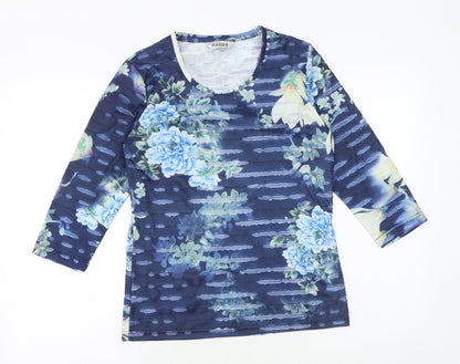 Womens UK Size 10 Alexara Blue Basic T-Shirt