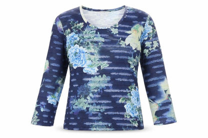 Womens UK Size 10 Alexara Blue Basic T-Shirt