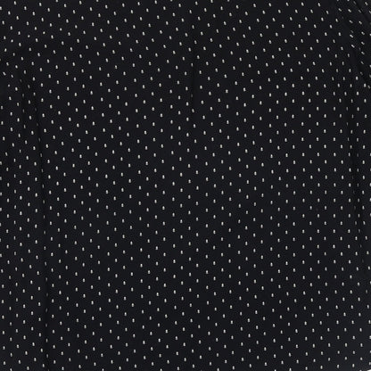 redraft Womens Black Geometric Viscose Basic Blouse Size 6 Round Neck