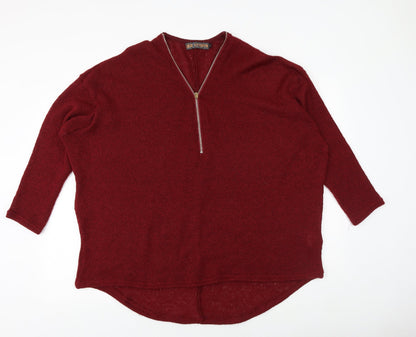 Womens UK Size L QED London Red Pullover Jumper