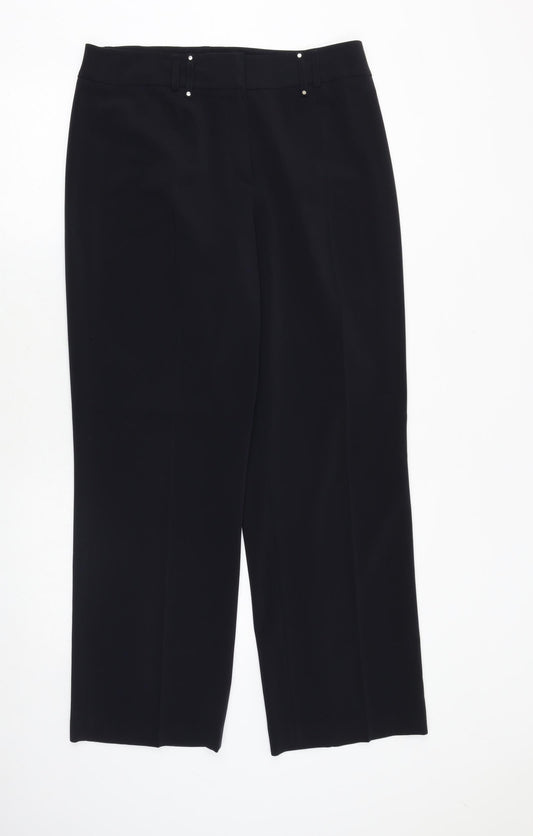 Gerry Weber Womens Blue Polyester Trousers Size 14 Regular Zip
