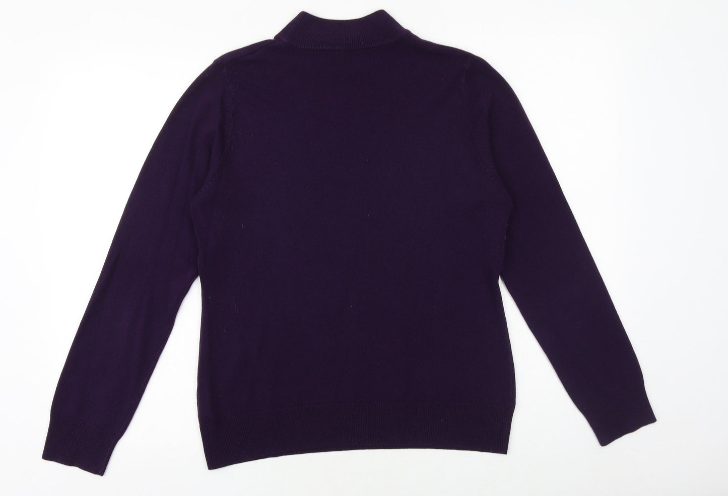 BHS Womens Purple Mock Neck Acrylic Pullover Jumper Size 14
