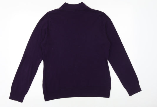 BHS Womens Purple Mock Neck Acrylic Pullover Jumper Size 14