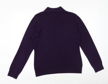 BHS Womens Purple Mock Neck Acrylic Pullover Jumper Size 14