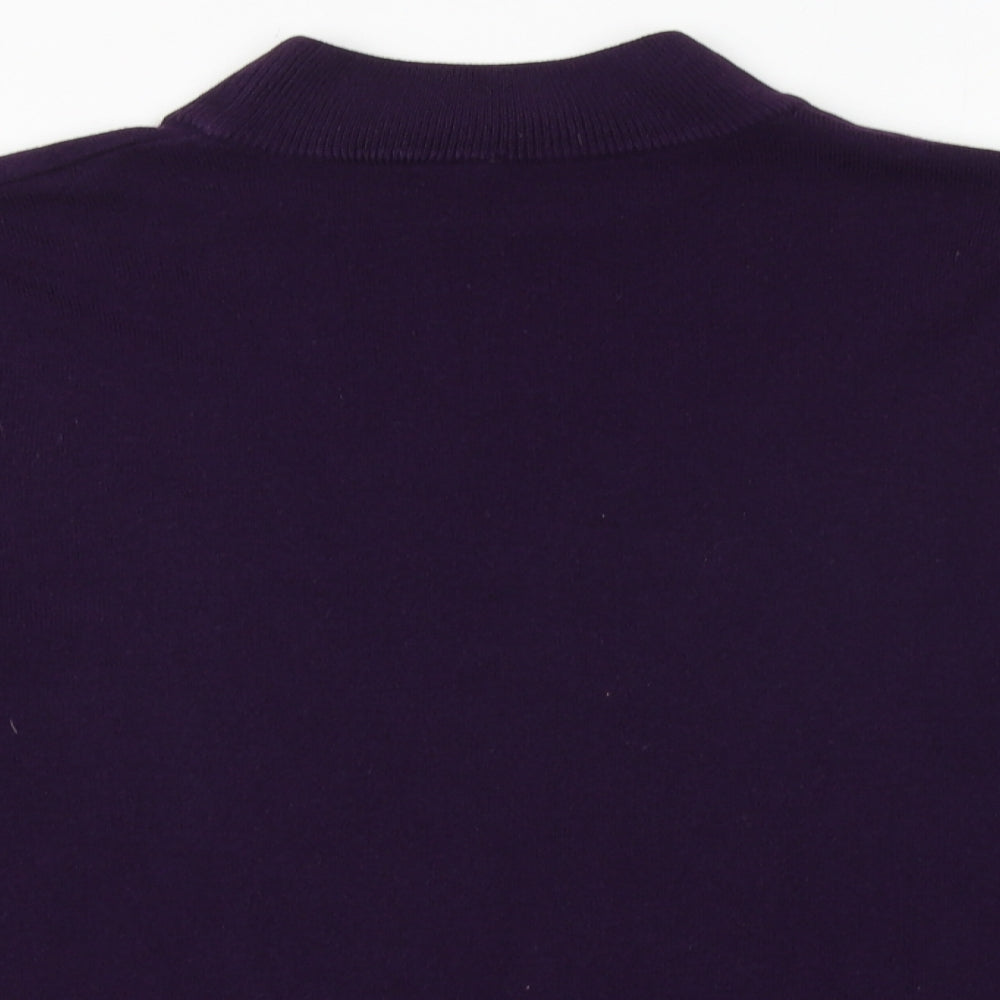 BHS Womens Purple Mock Neck Acrylic Pullover Jumper Size 14