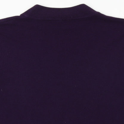 BHS Womens Purple Mock Neck Acrylic Pullover Jumper Size 14