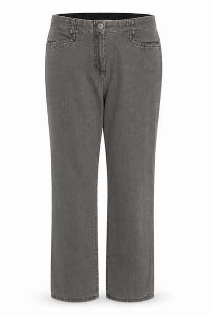 Cosmas Womens Grey Polyester Straight Jeans Size 32 in Regular Button